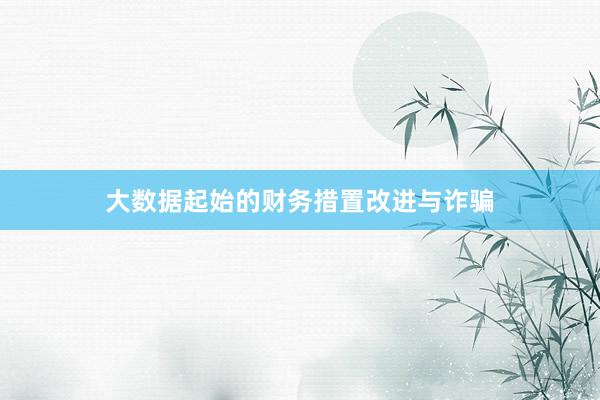 大数据起始的财务措置改进与诈骗